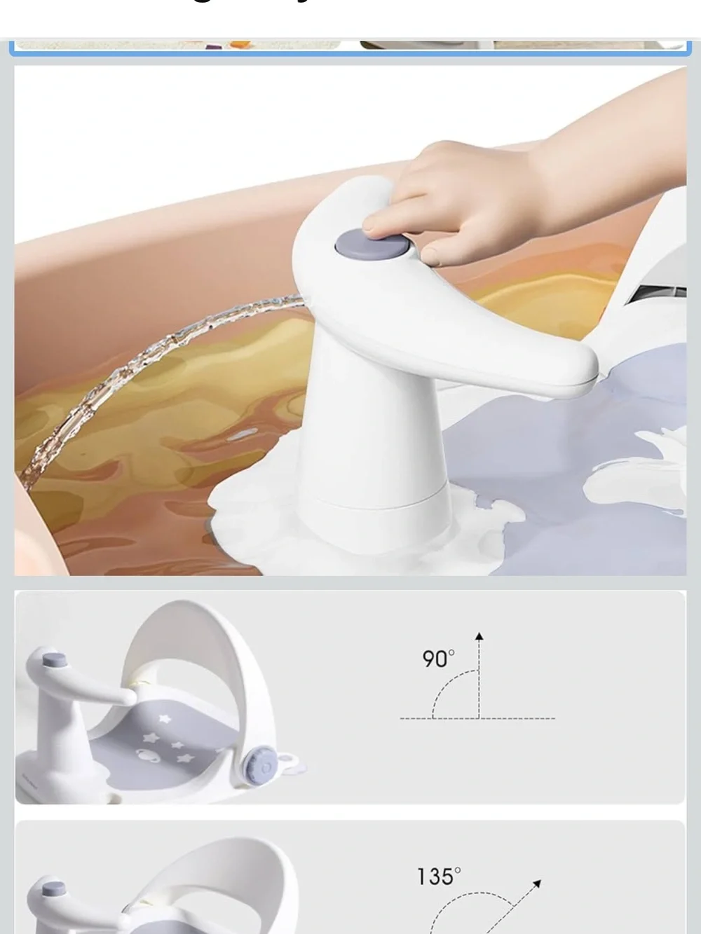 Bebamour Baby Bath Seat - White and Gray